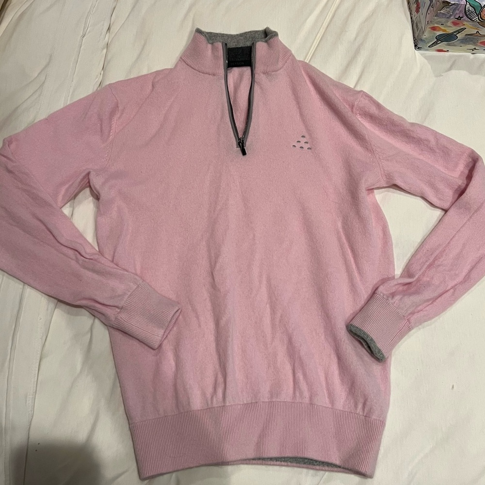 Greyson Pink and Gray Quarter-Zip Pullover